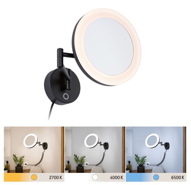 Lusterko kosmetyczne Masua LED czarne  - zdjęcie 6