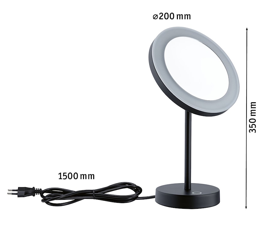 Lusterko kosmetyczne Masua LED stojące czarne  - zdjęcie 8