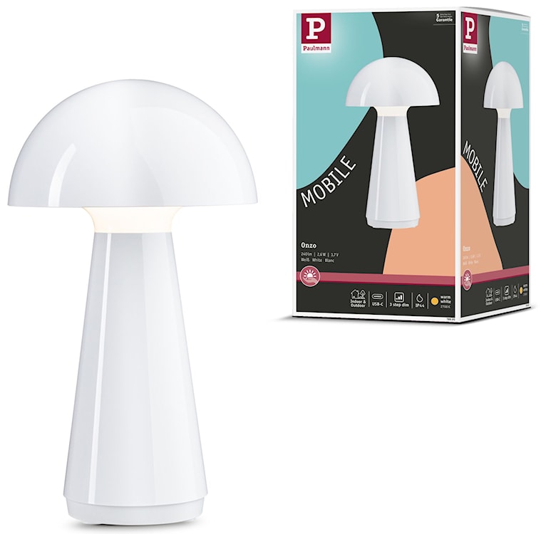 Lampa stołowa Onzo LED biały połysk  - zdjęcie 13