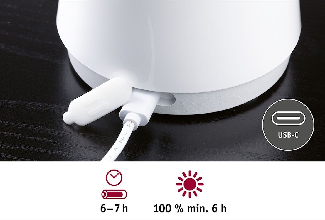 Lampa stołowa Onzo LED biały połysk  - zdjęcie 10
