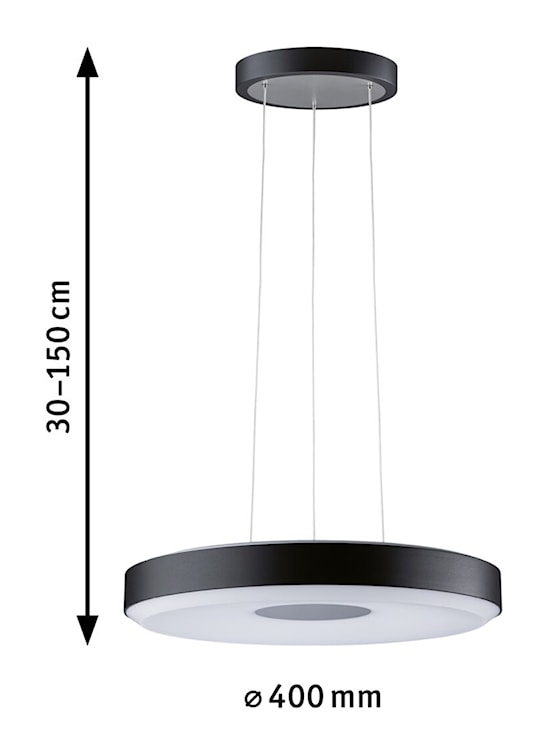 Lampa wisząca Puric LED czarno-szara  - zdjęcie 6
