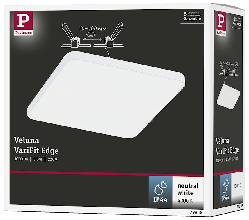 Lampa podtynkowa bezramkowa Veluna LED 12x12 cm 4000K biała  - zdjęcie 8