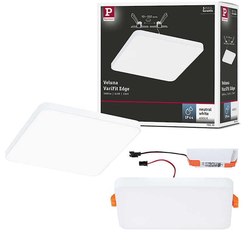 Lampa podtynkowa bezramkowa Veluna LED 12x12 cm 4000K biała  - zdjęcie 7