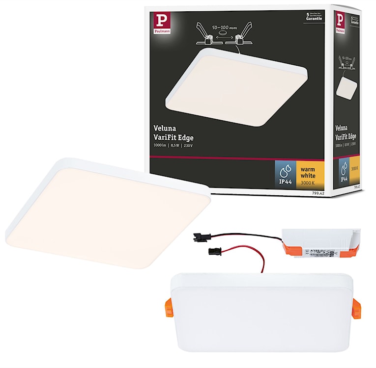 Lampa podtynkowa bezramkowa Veluna LED 12x12 cm 3000K biała  - zdjęcie 8