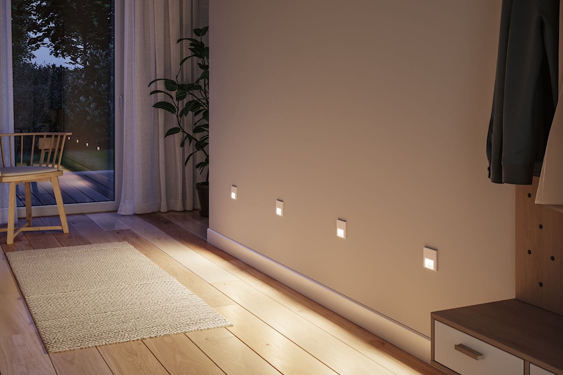 Lampa przyschodowa Tsaro LED z czujnikiem ruchu i zmierzchu biały mat  - zdjęcie 2