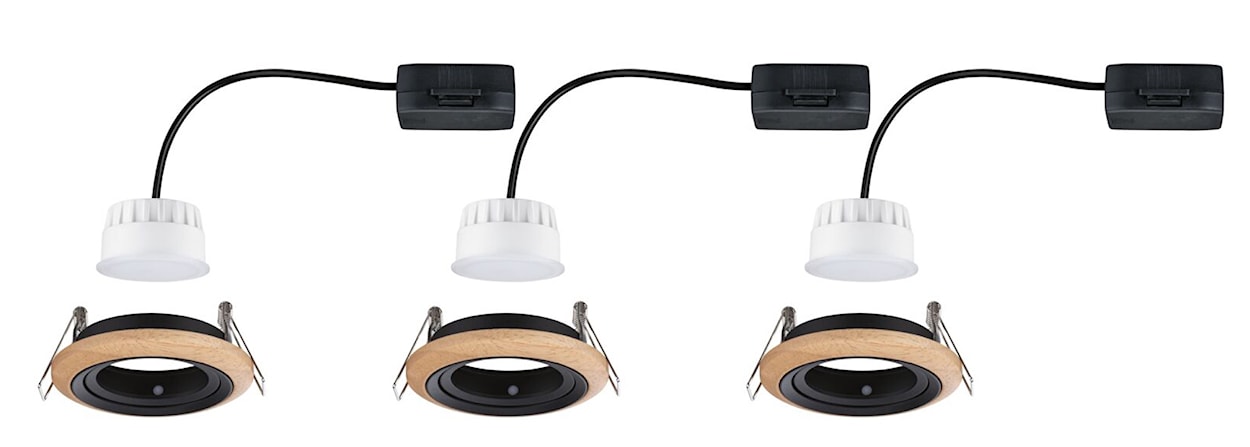 Zestaw 3 spotów sufitowych Lanati LED czarno-brązowe  - zdjęcie 8