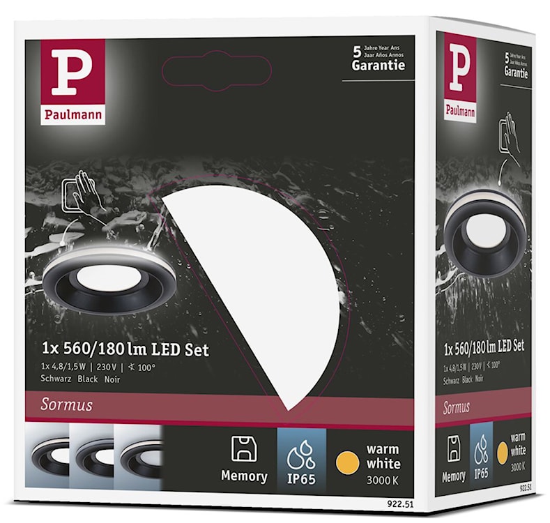 Lampa podtynkowa Sormus LED czarna  - zdjęcie 15