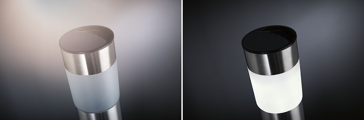 Lampa ogrodowa solarna Layra LED z czujnikiem zmierzchu srebrna  - zdjęcie 3