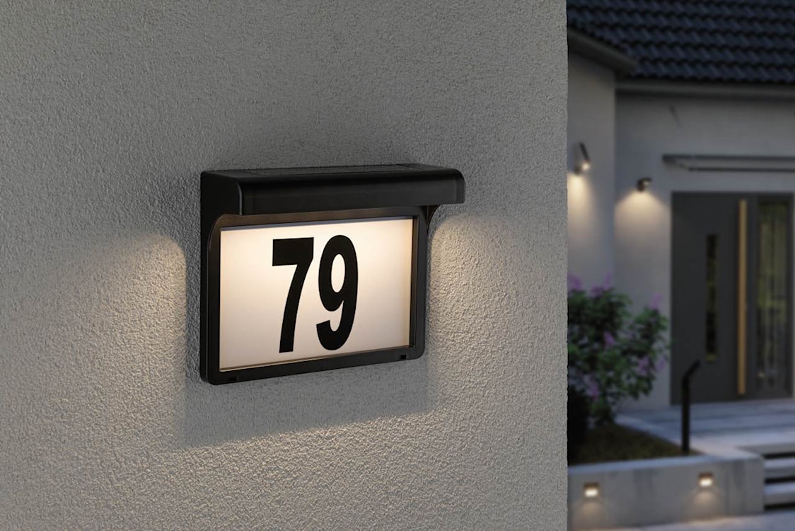 Kinkiet solarny Dayton LED z numerem domu i czujnikiem zamierzchu czarny  - zdjęcie 3