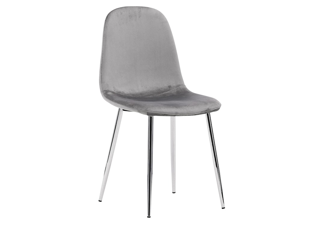 Krzesło tapicerowane Pletard jasnoszare na metalowych nóżkach do jadalni  - zdjęcie 2