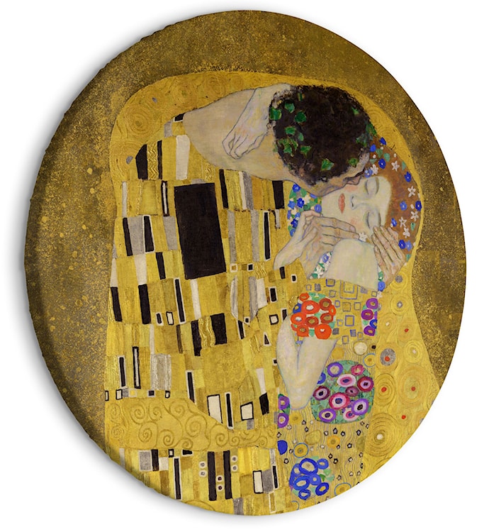 Obraz okrągły Pocałunek Gustav Klimt średnica 40 cm