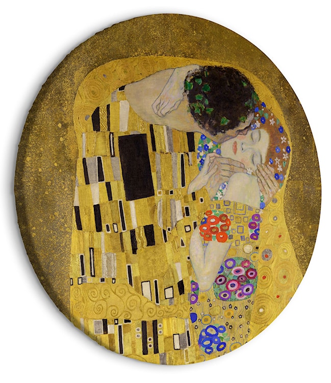 Obraz okrągły Pocałunek Gustav Klimt średnica 60 cm