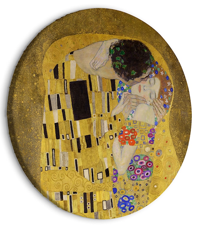 Obraz okrągły Pocałunek Gustav Klimt średnica 80 cm 