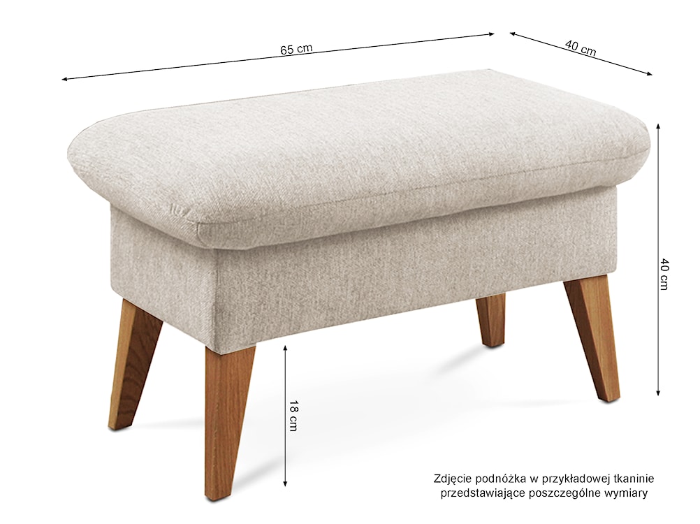 Komplet wypoczynkowy Grimmu wersalka, dwa fotele i podnóżek oliwkowy w tkaninie hydrofobowej welur nogi jasne drewno  - zdjęcie 8