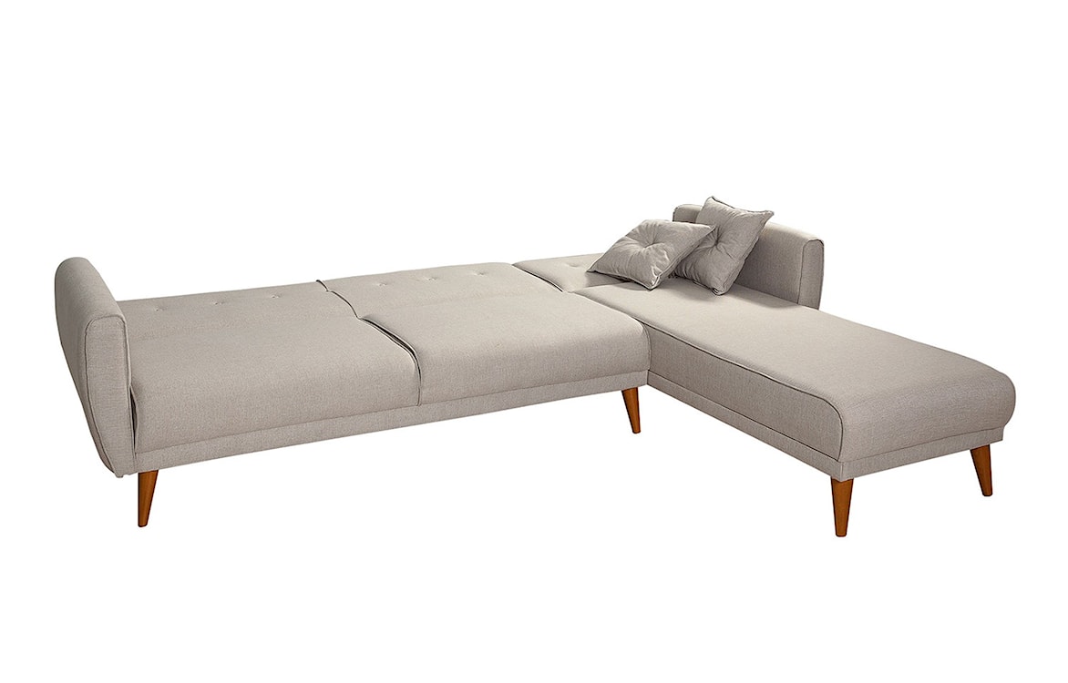 Narożnik z funkcją spania Polance L-kształtny kremowy uniwersalny  - zdjęcie 6