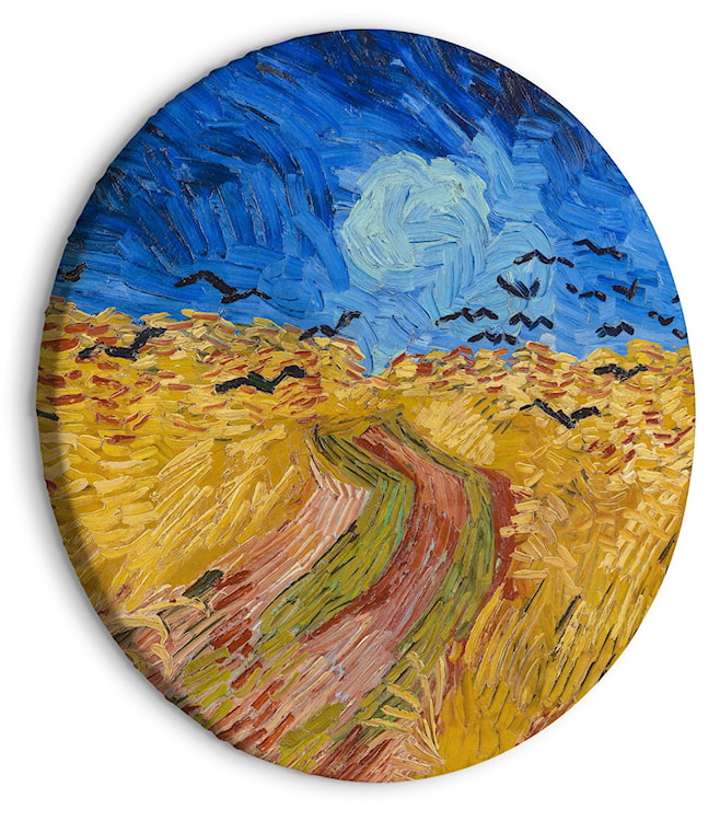 Obraz okrągły Pole pszenicy z krukami Vincent van Gogh średnica 40 cm  - zdjęcie 2