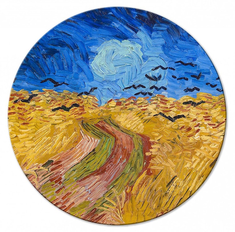 Obraz okrągły Pole pszenicy z krukami Vincent van Gogh średnica 40 cm 