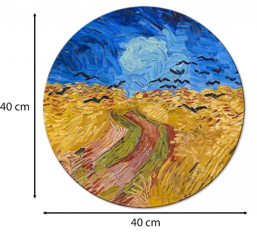 Obraz okrągły Pole pszenicy z krukami Vincent van Gogh średnica 40 cm  - zdjęcie 3
