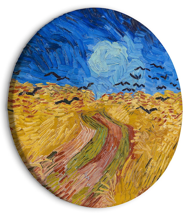 Obraz okrągły Pole pszenicy z krukami Vincent van Gogh średnica 60 cm  - zdjęcie 2