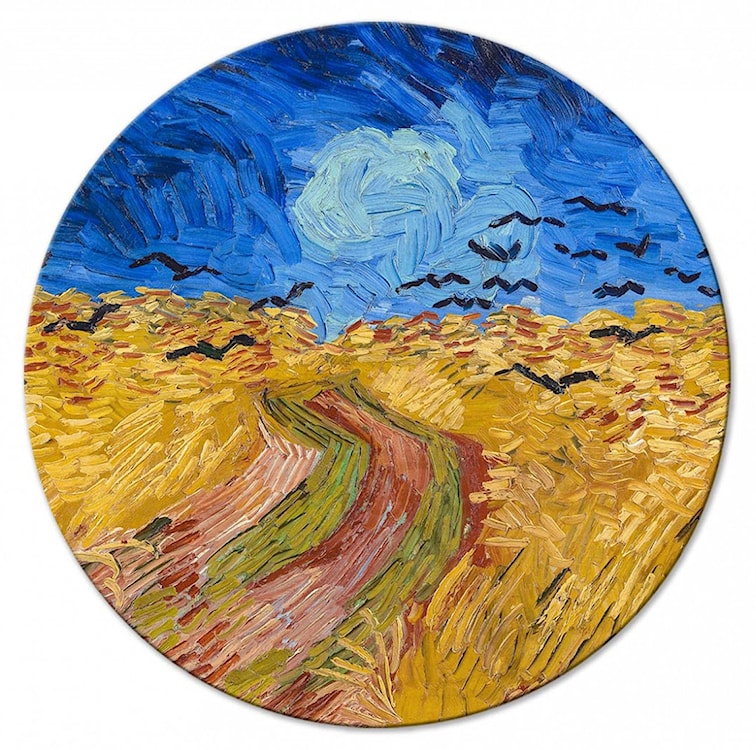 Obraz okrągły Pole pszenicy z krukami Vincent van Gogh średnica 60 cm