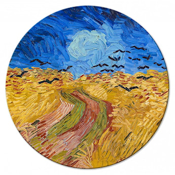 Obraz okrągły Pole pszenicy z krukami Vincent van Gogh średnica 60 cm