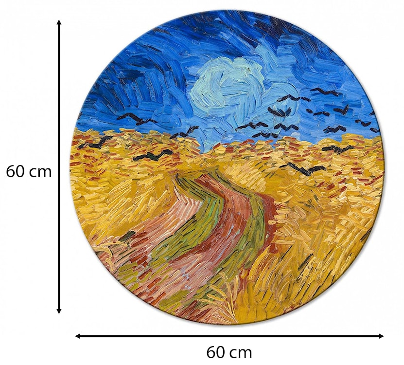Obraz okrągły Pole pszenicy z krukami Vincent van Gogh średnica 60 cm  - zdjęcie 3