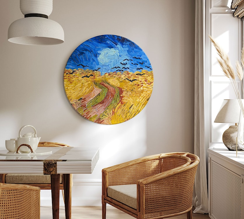Obraz okrągły Pole pszenicy z krukami Vincent van Gogh średnica 60 cm  - zdjęcie 4