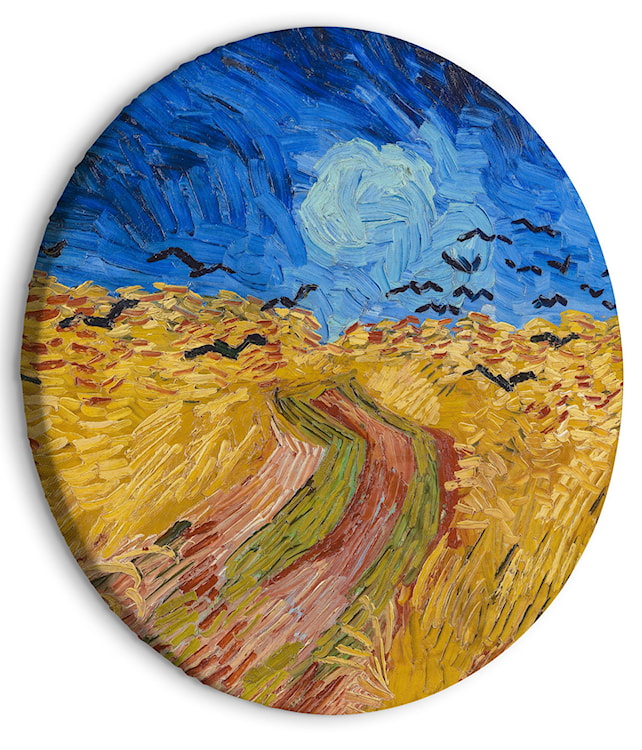 Obraz okrągły Pole pszenicy z krukami Vincent van Gogh średnica 80 cm  - zdjęcie 2