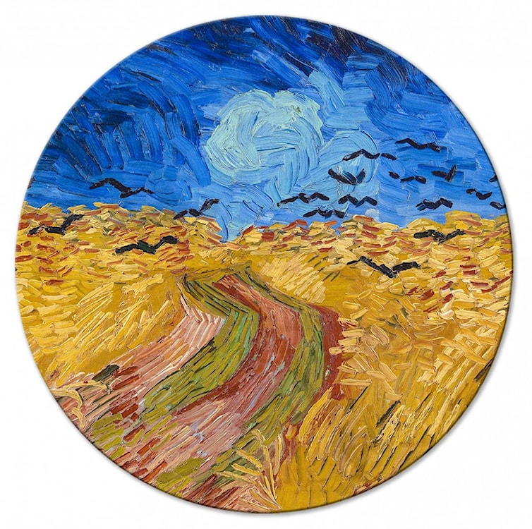 Obraz okrągły Pole pszenicy z krukami Vincent van Gogh średnica 80 cm 