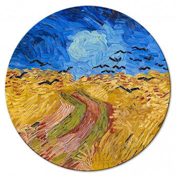 Obraz okrągły Pole pszenicy z krukami Vincent van Gogh średnica 80 cm