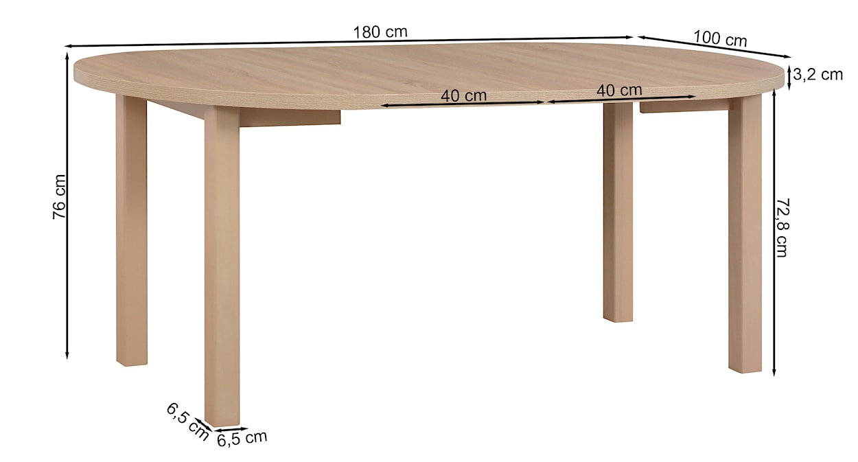 Stół drewniany do jadalni rozkładany Clinver 100-180x100 cm dąb sonoma  - zdjęcie 4