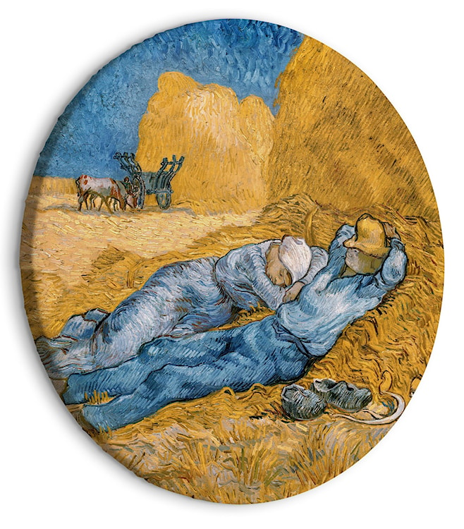 Obraz okrągły Południe – Odpoczynek od pracy Vincent Van Gogh średnica 40 cm