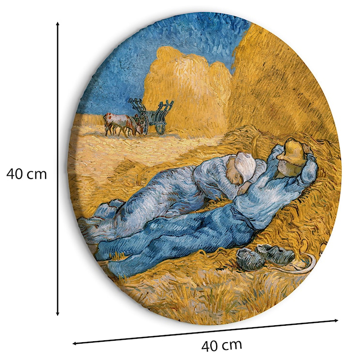 Obraz okrągły Południe – Odpoczynek od pracy Vincent Van Gogh średnica 40 cm  - zdjęcie 2