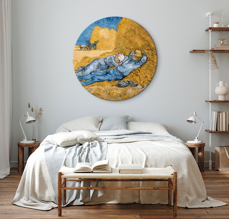 Obraz okrągły Południe – Odpoczynek od pracy Vincent Van Gogh średnica 60 cm  - zdjęcie 2