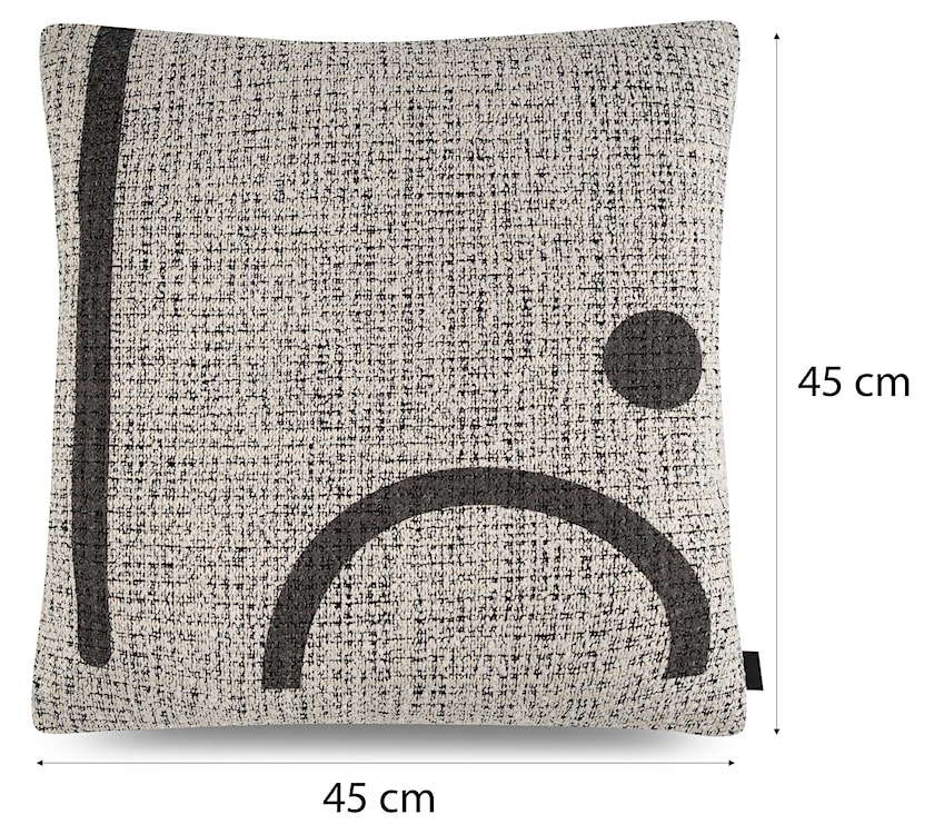 Poszewka na poduszkę Malatele 45x45 cm beżowa plecionka z nadrukiem  - zdjęcie 3