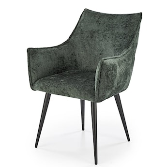 Krzesło tapicerowane z podłokietnikami Gasmity ciemnozielone