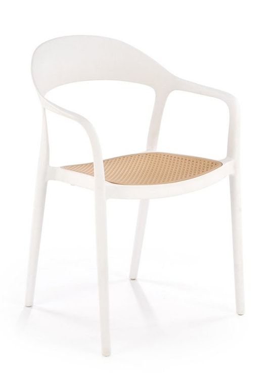 Krzesło z tworzywa Rorseva z podłokietnikami białe  - zdjęcie 3