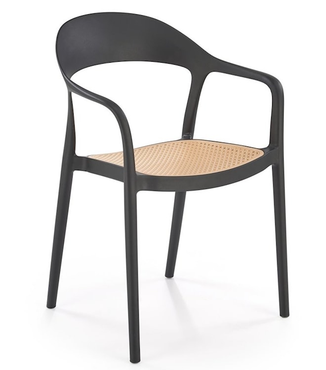Krzesło z tworzywa Rorseva z podłokietnikami czarne  - zdjęcie 3
