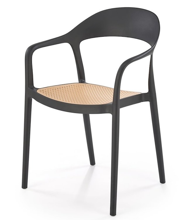 Krzesło z tworzywa Rorseva z podłokietnikami czarne