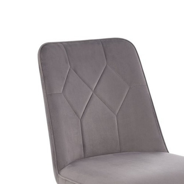 Krzesło tapicerowane Chizess szary velvet na czarnej podstawie  - zdjęcie 3