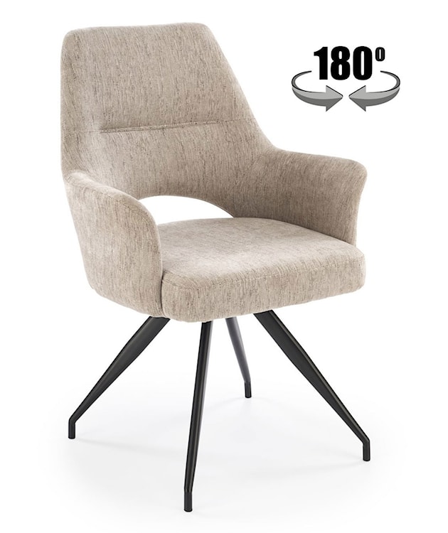 Krzesło tapicerowane Evencont obrotowe tkanina beżowa  - zdjęcie 2