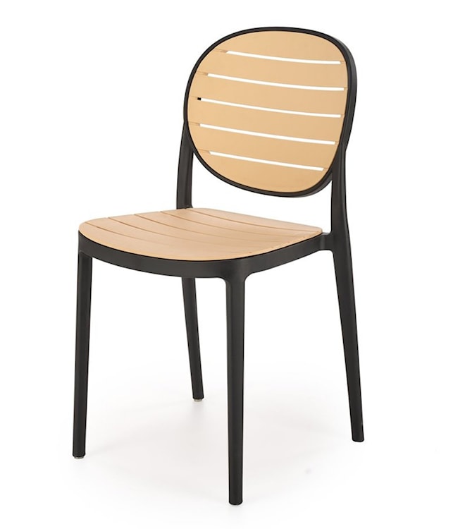 Krzesło z tworzywa sztucznego Glanize czarno-beżowe