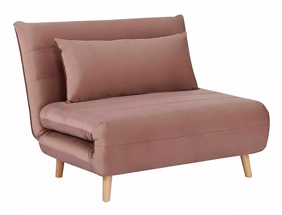 Fotel rozkładany Spike różowy velvet/ buk