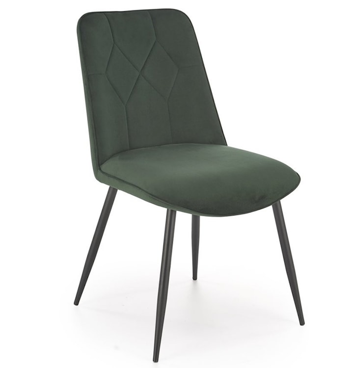 Krzesło tapicerowane Chizess zielony velvet na czarnej podstawie