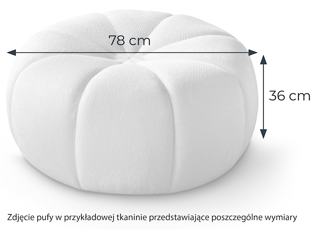 Pufa Pumpkini biały plecionka hydrofobowa  - zdjęcie 5