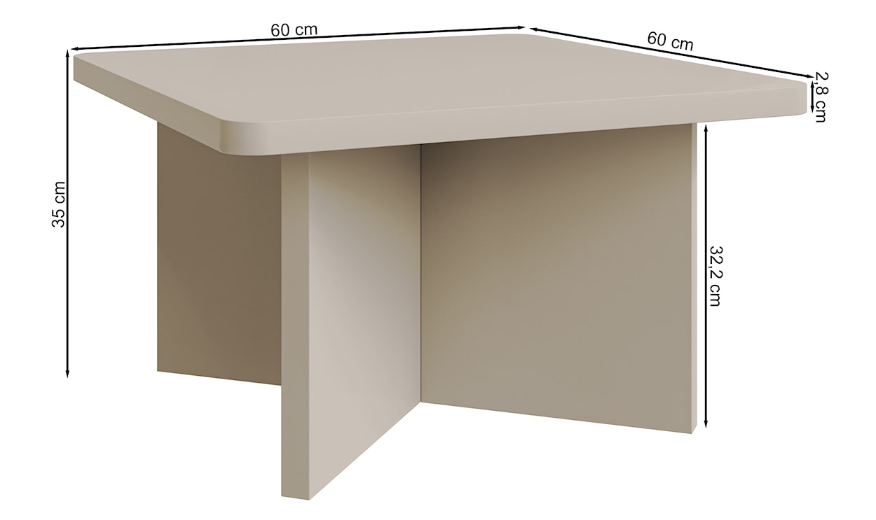 Stolik kawowy Qubeo kwadratowy 60 cm jesion prestige bronze  - zdjęcie 4
