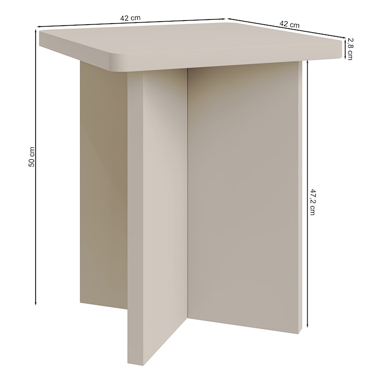 Stolik kawowy Qubeo kwadratowy 42 cm dąb olejowany  - zdjęcie 4