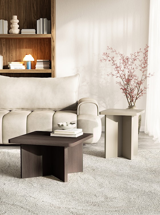 Stolik kawowy Qubeo kwadratowy 60 cm jesion prestige bronze  - zdjęcie 2