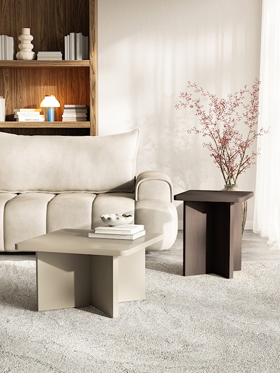 Stolik kawowy Qubeo kwadratowy 60 cm kaszmir  - zdjęcie 2