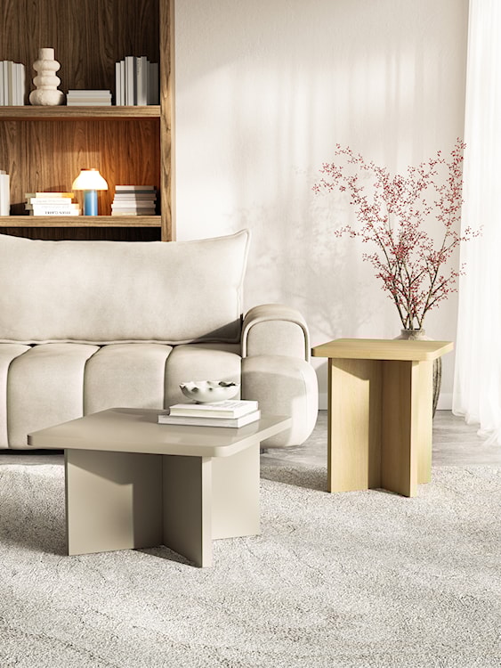 Stolik kawowy Qubeo kwadratowy 60 cm kaszmir  - zdjęcie 4